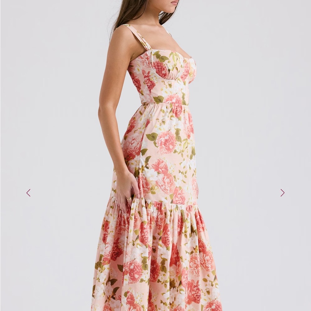 House of CB Pink Floral Midi Dress - Picture 2 of 12